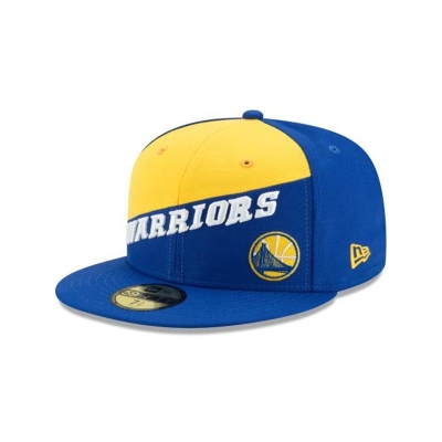 Blue Golden State Warriors Hat - New Era NBA Color Split 59FIFTY Fitted Caps USA6437510